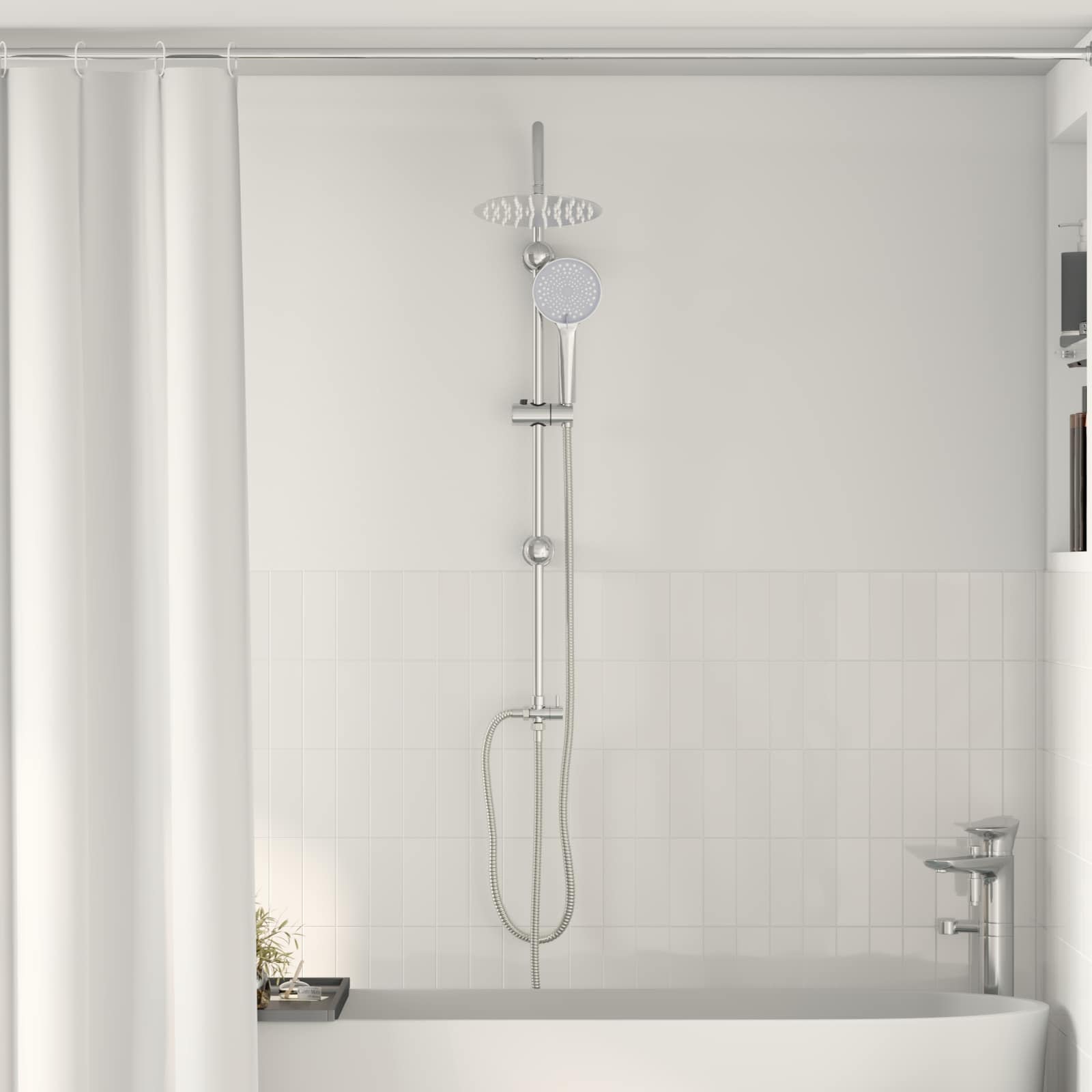 Vidaxl doucheset zilver 47 x 20 x 95 cm roestvrij staal