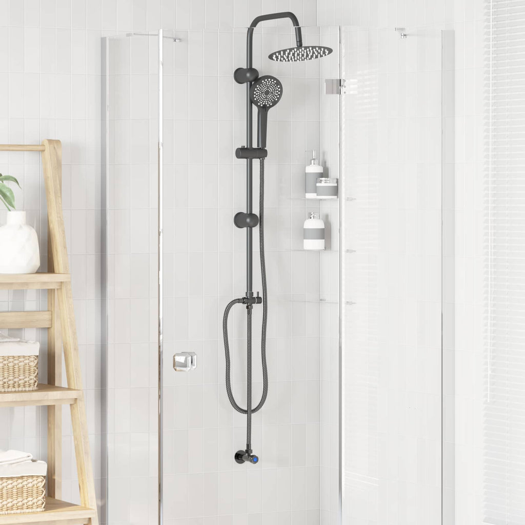 Vidaxl doucheset zwart 47 x 20 x 95 cm roestvrij staal