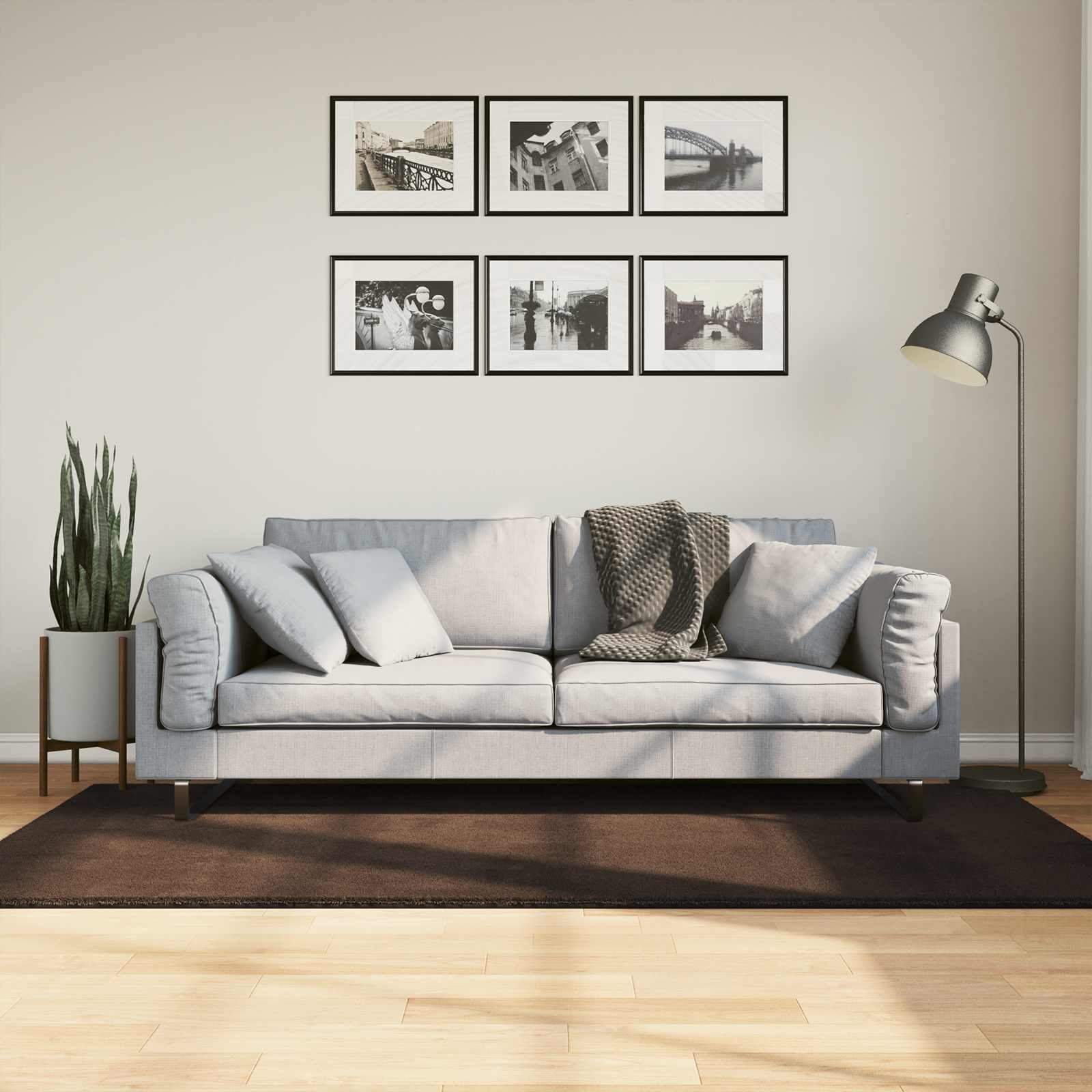Vidaxl vloerkleden rechthoekig huarte bruin 200 x 100 cm polyester