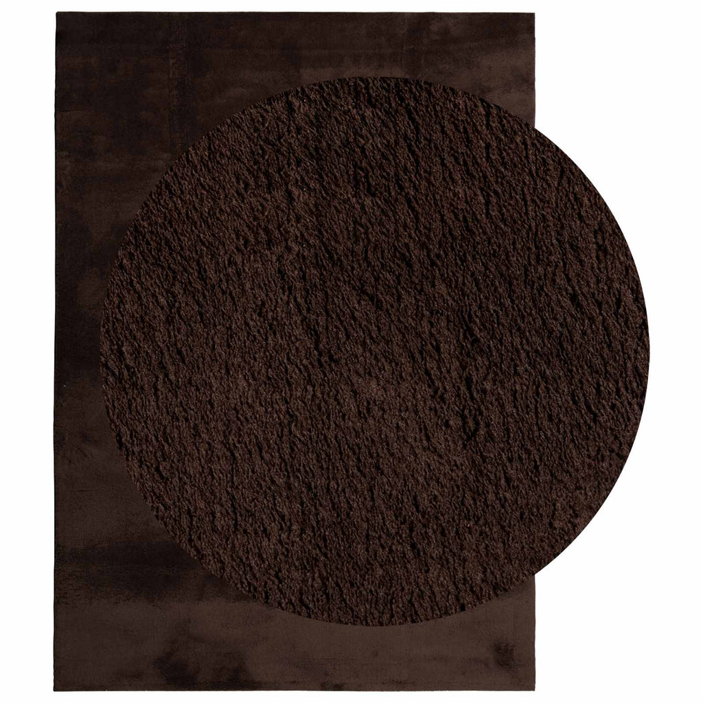 Vidaxl vloerkleden rechthoekig huarte bruin 170 x 120 cm polyester