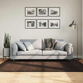 Vidaxl vloerkleed huarte bruin 140 x 200 cm 100% polyester plat