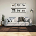 Vidaxl medium pile zachte en wasbare tapijt huarte bruin 230 x 160 cm