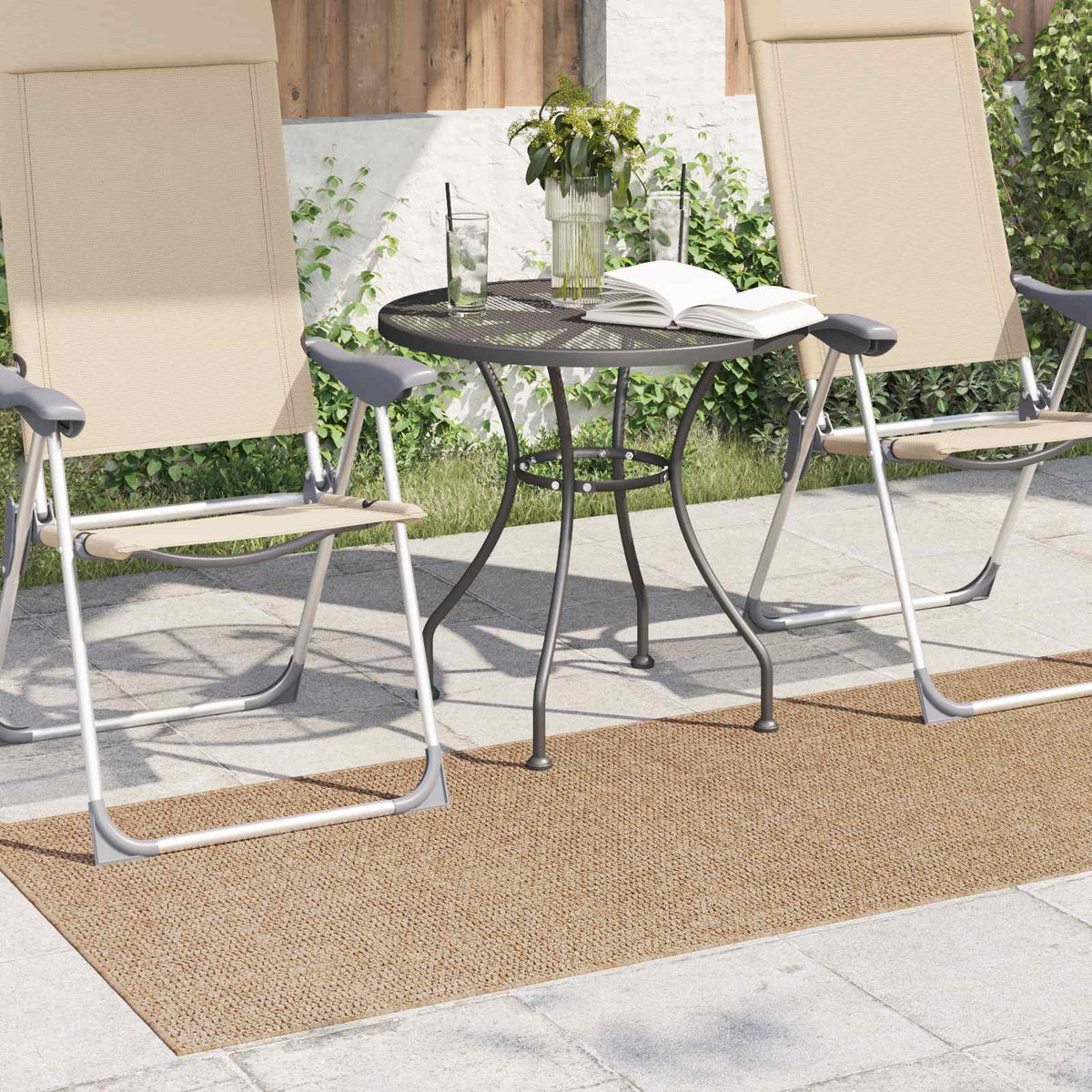 Vidaxl binnen- en buitentapijt agira naturel 150 x 80 cm polyester