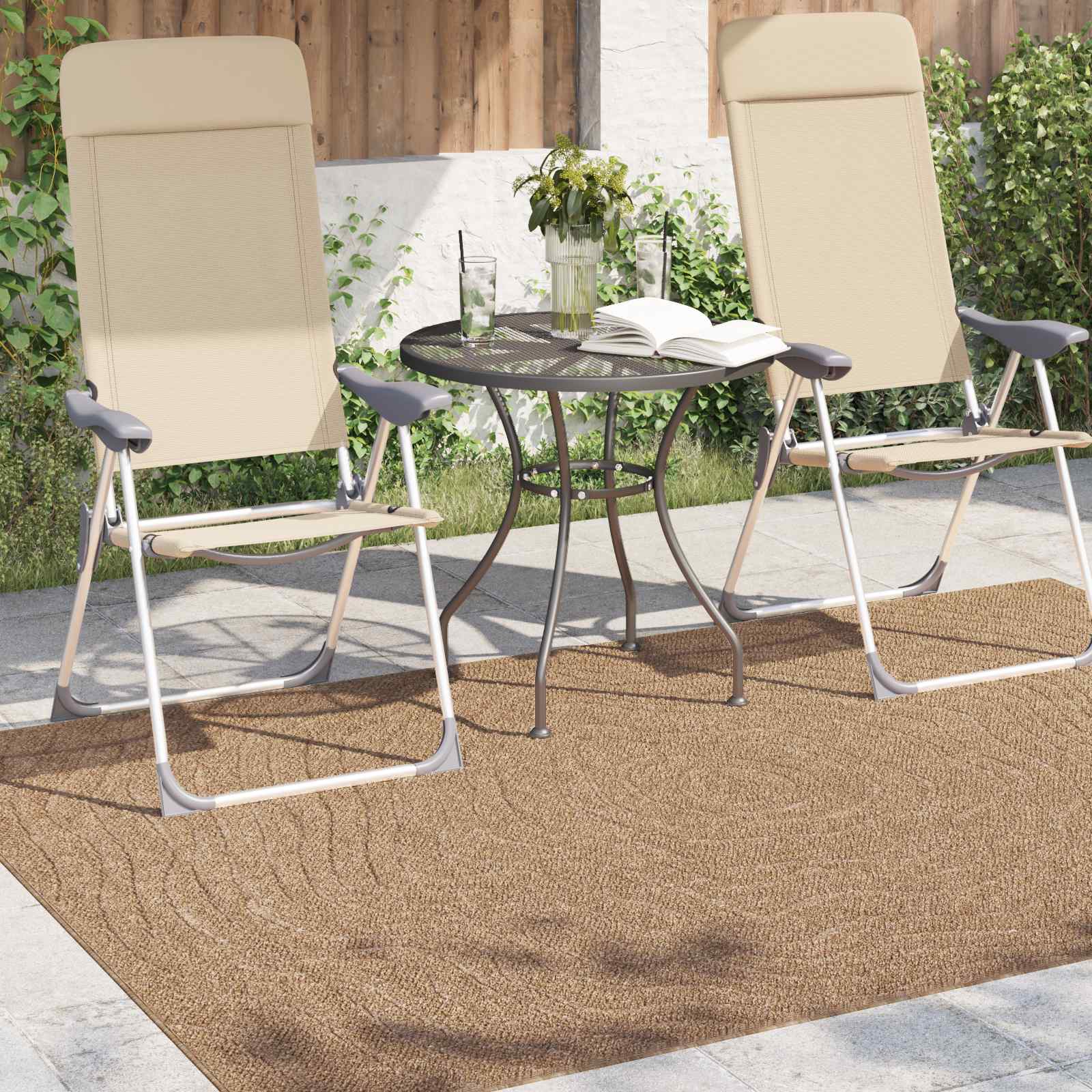 Vidaxl vloerkleden moiré huarte naturel 200 x 140 cm polyester