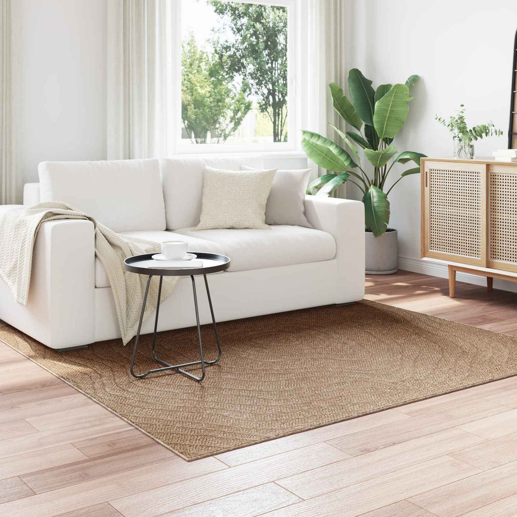 Vidaxl vloerkleden moiré vierkant huarte naturel 200 x 200 cm