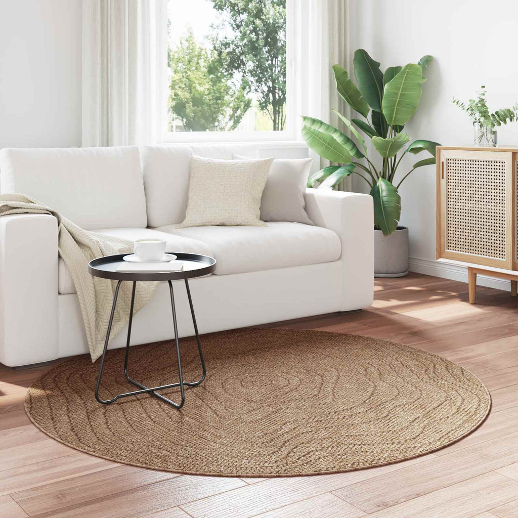 Vidaxl vloerkleden rond moiré huarte naturel ø 160 cm polyester
