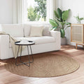 Vidaxl vloerkleden rond moiré huarte naturel ø 160 cm polyester