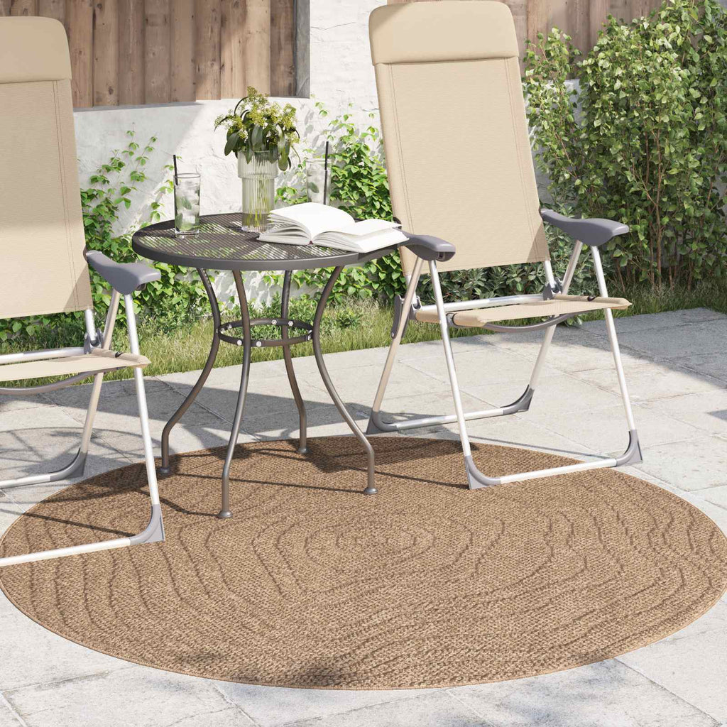 Vidaxl vloerkleden rond moiré huarte naturel ø 160 cm polyester