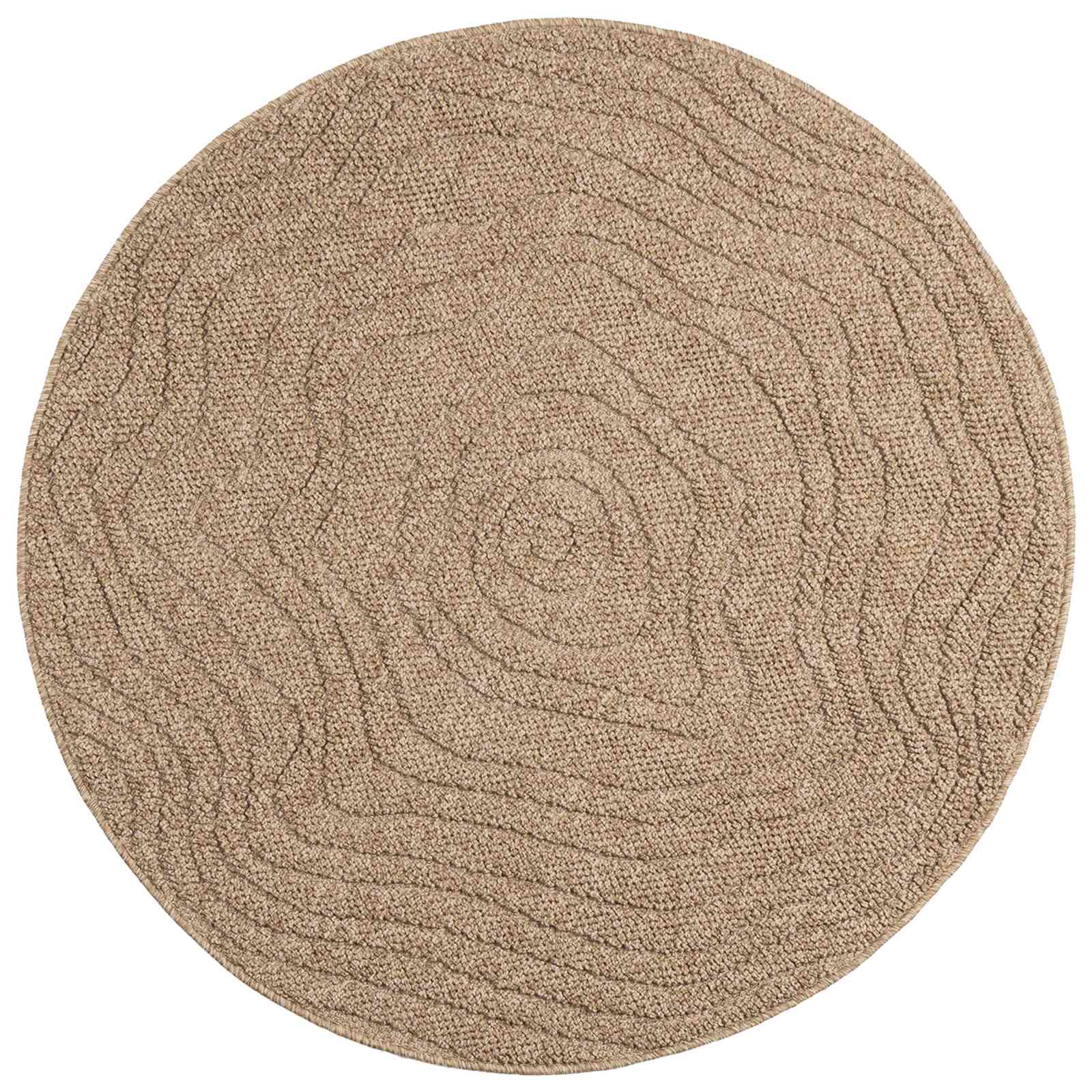Vidaxl vloerkleden rond moiré huarte naturel ø 200 cm polyester