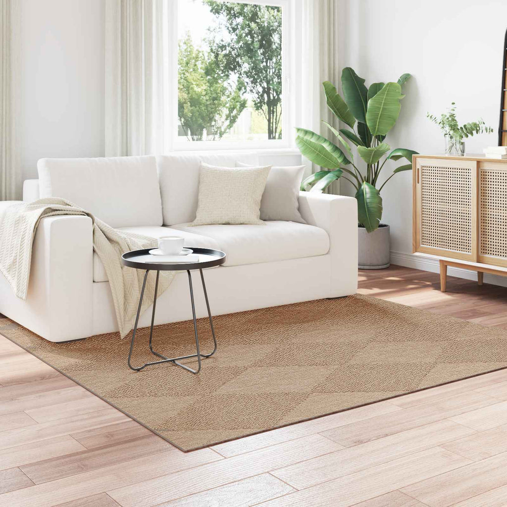 Vidaxl vloerkleden vierkant huarte naturel 120 x 120 cm polyester