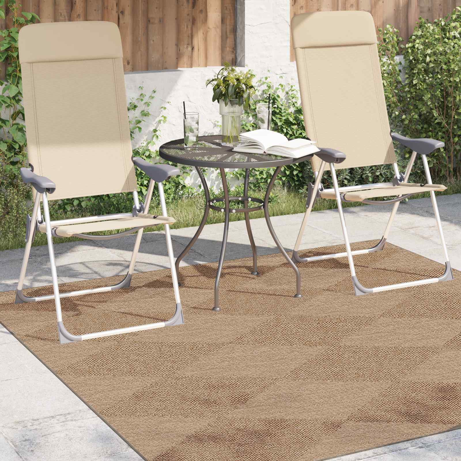 Vidaxl vloerkleden vierkant huarte naturel 240 x 240 cm polyester
