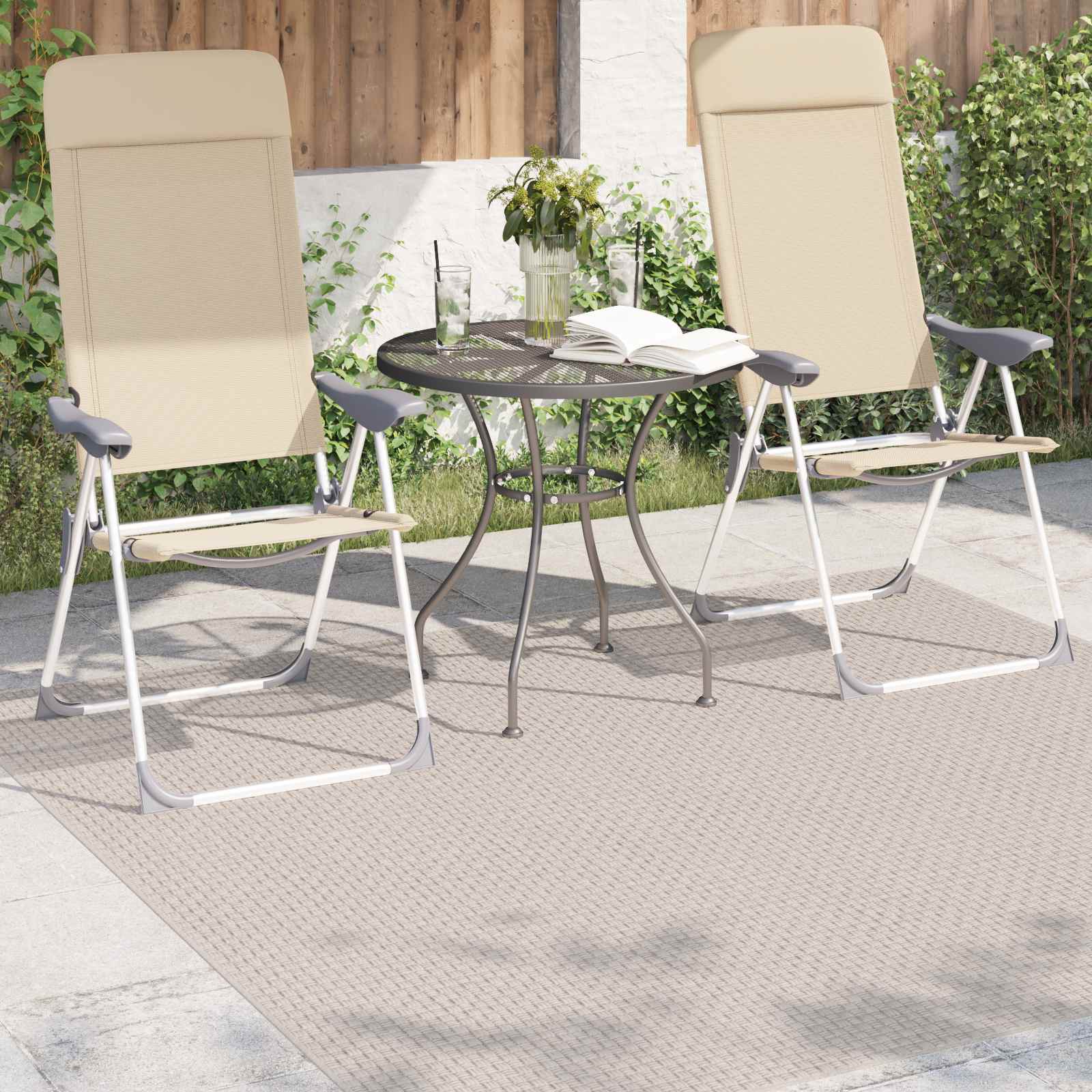 Vidaxl vloerkleden vierkant huarte crème 120 x 120 cm polyester