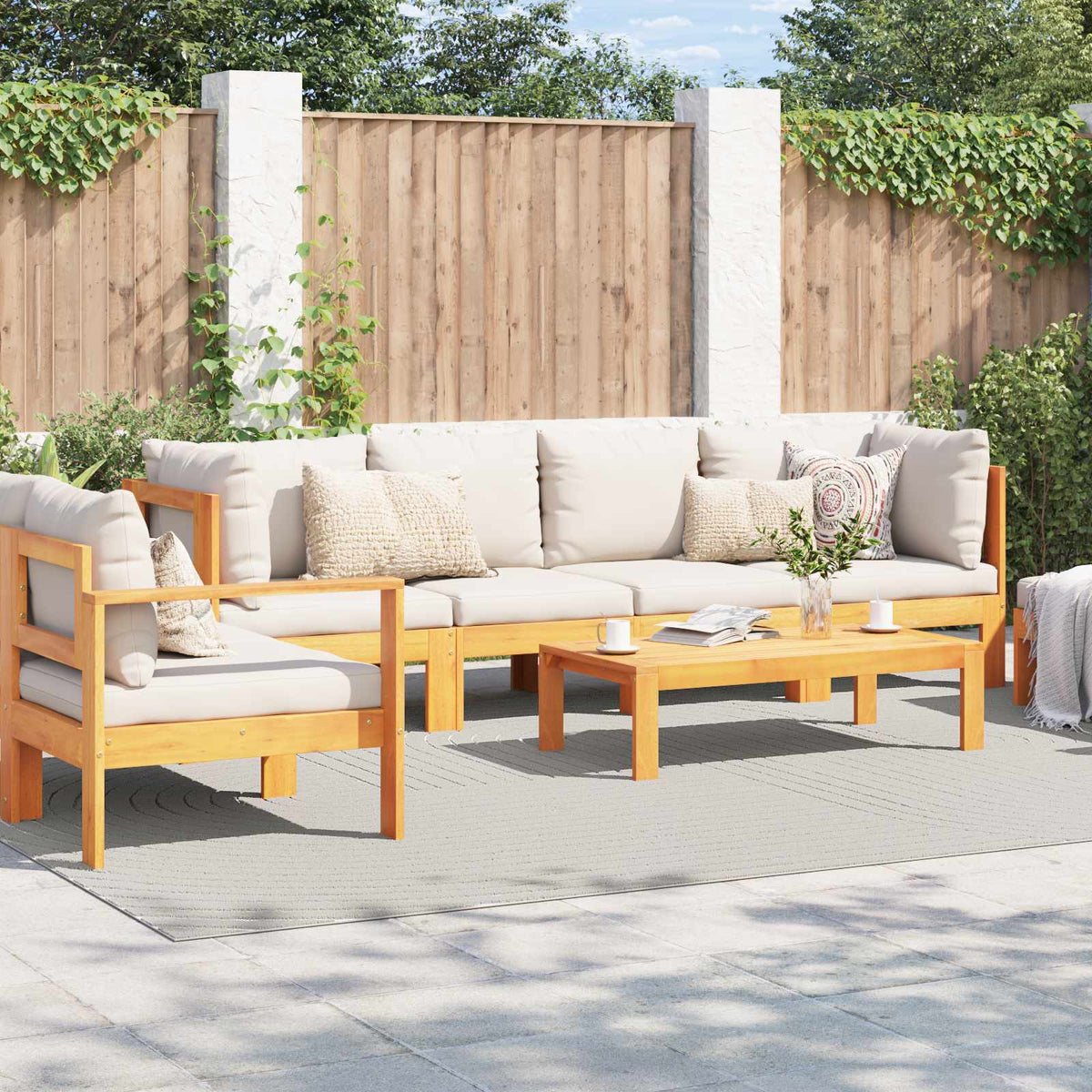 Vidaxl binnen- en buitentapijt palmeras crème 240 x 340 cm polyester