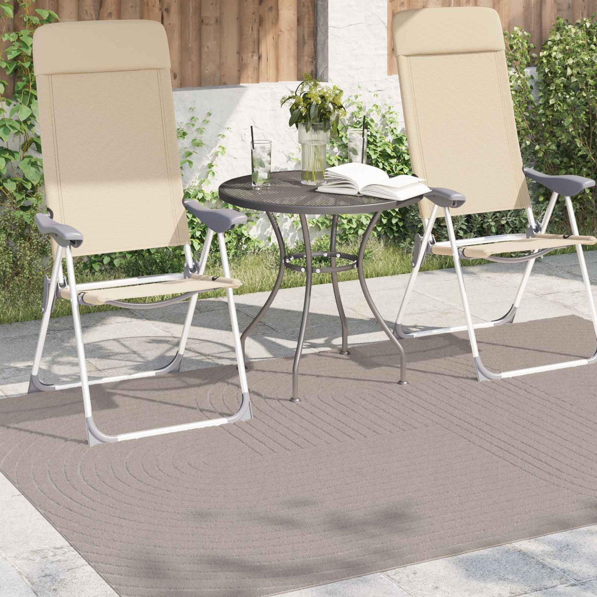 Vidaxl binnen- en buitentapijt palmeras beige 160 x 230 cm polyester
