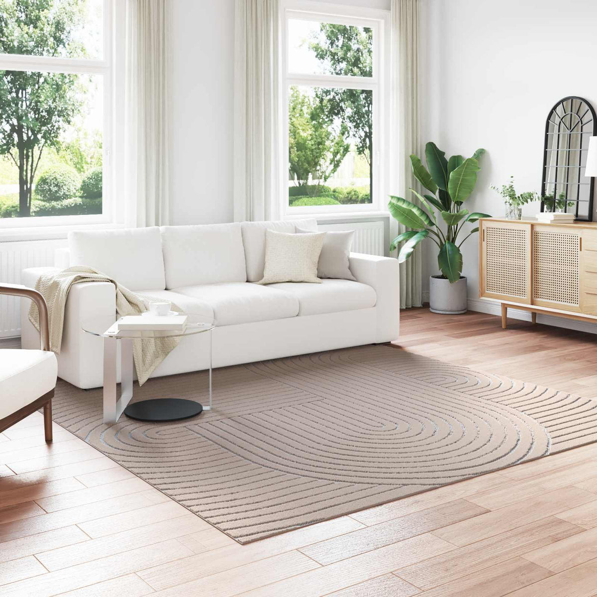 Vidaxl binnen- en buitentapijt palmeras beige 240 x 240 cm polyester