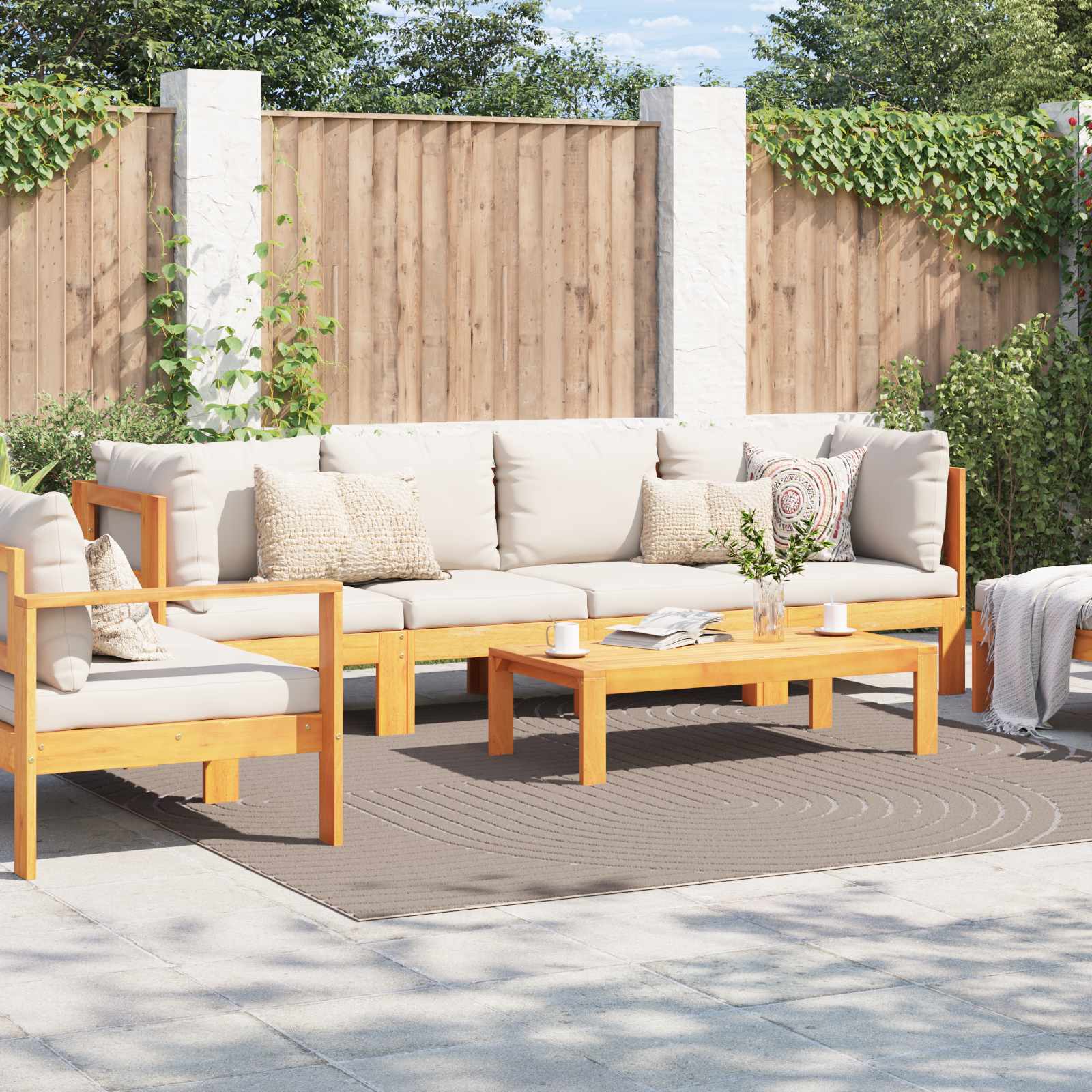 Vidaxl vloerkleden vierkant huarte beige 240 x 240 cm polyester
