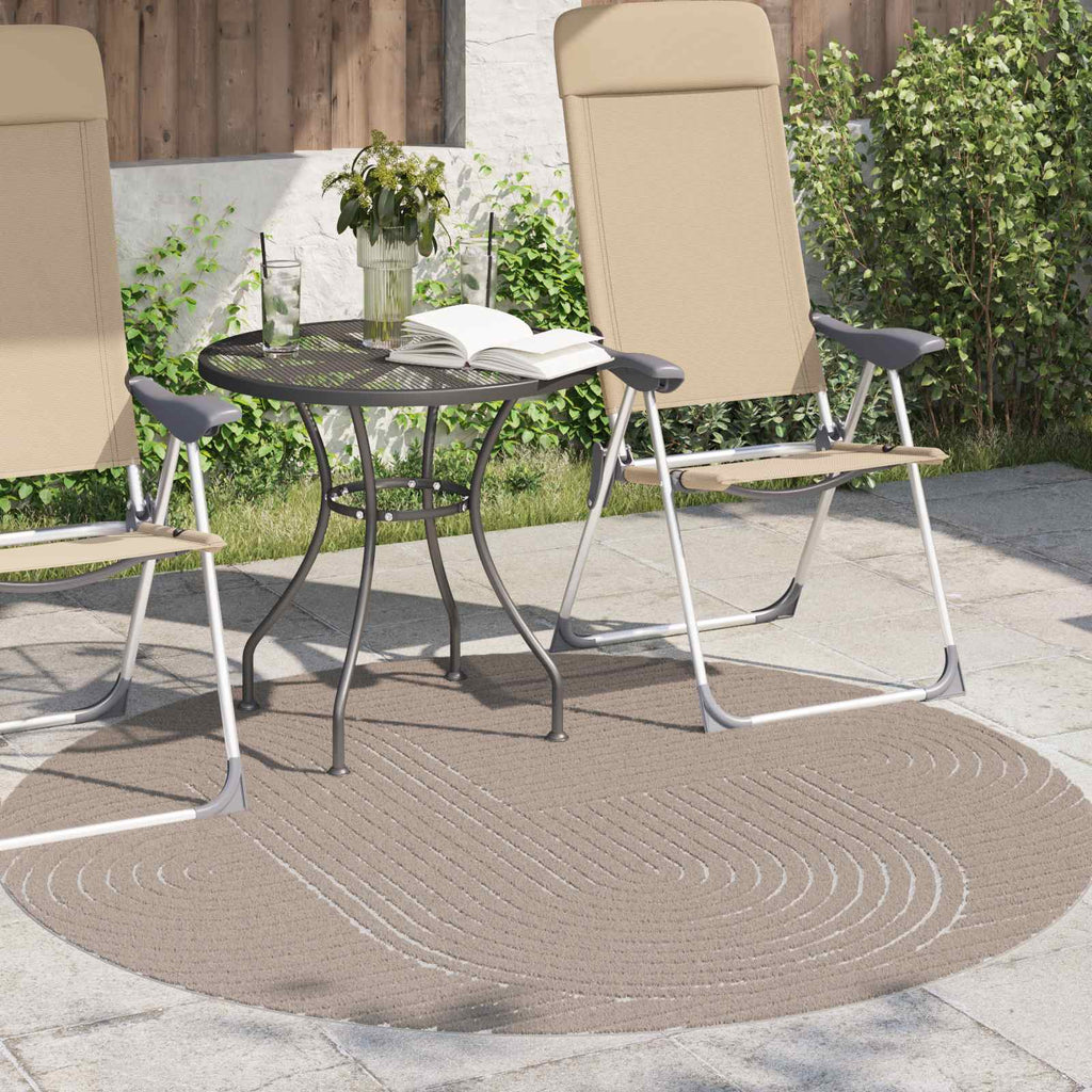 Vidaxl vloerkleden rond huarte beige ø 120 cm polyester