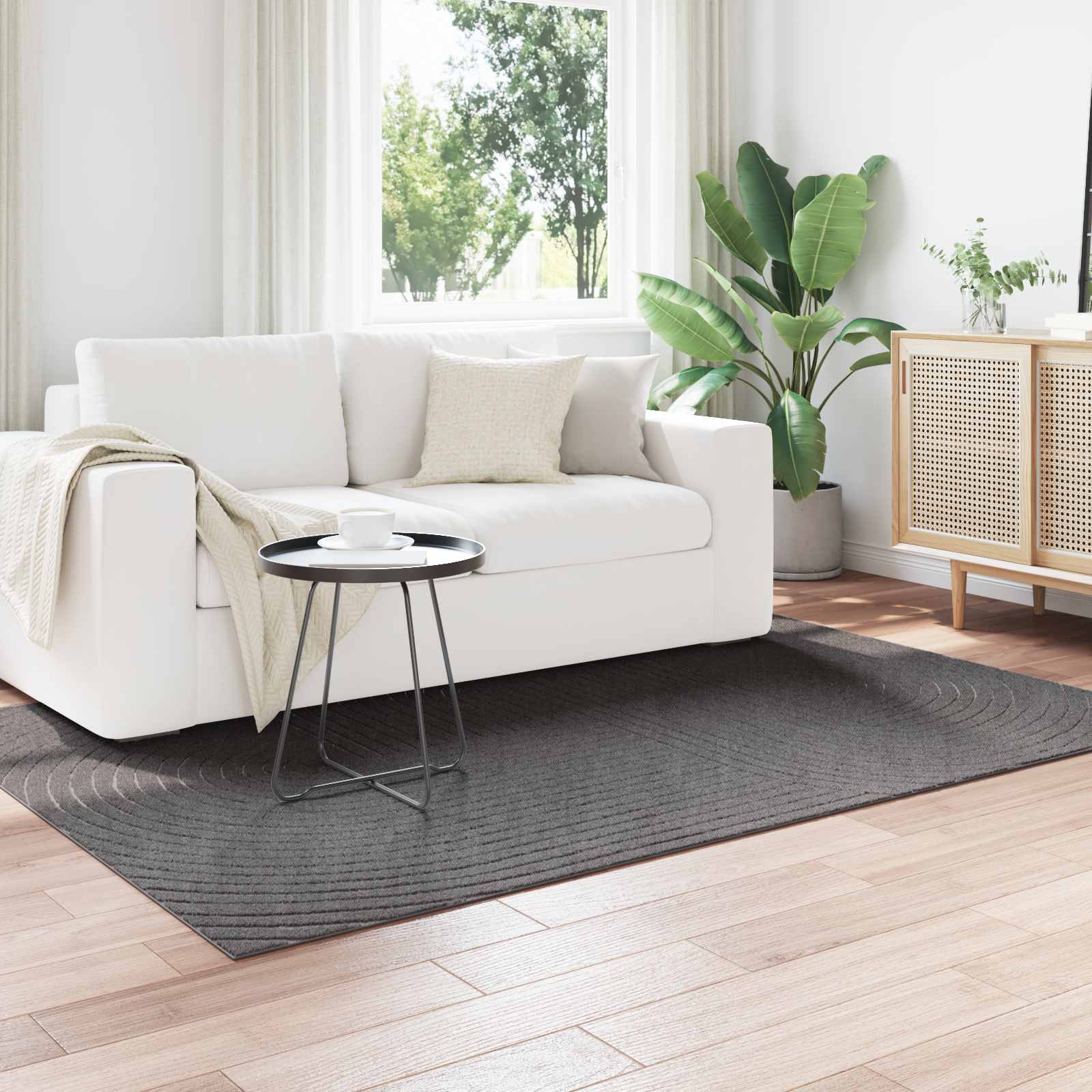 Vidaxl vloerkleden rechthoekig huarte antraciet 230 x 160 cm polyester