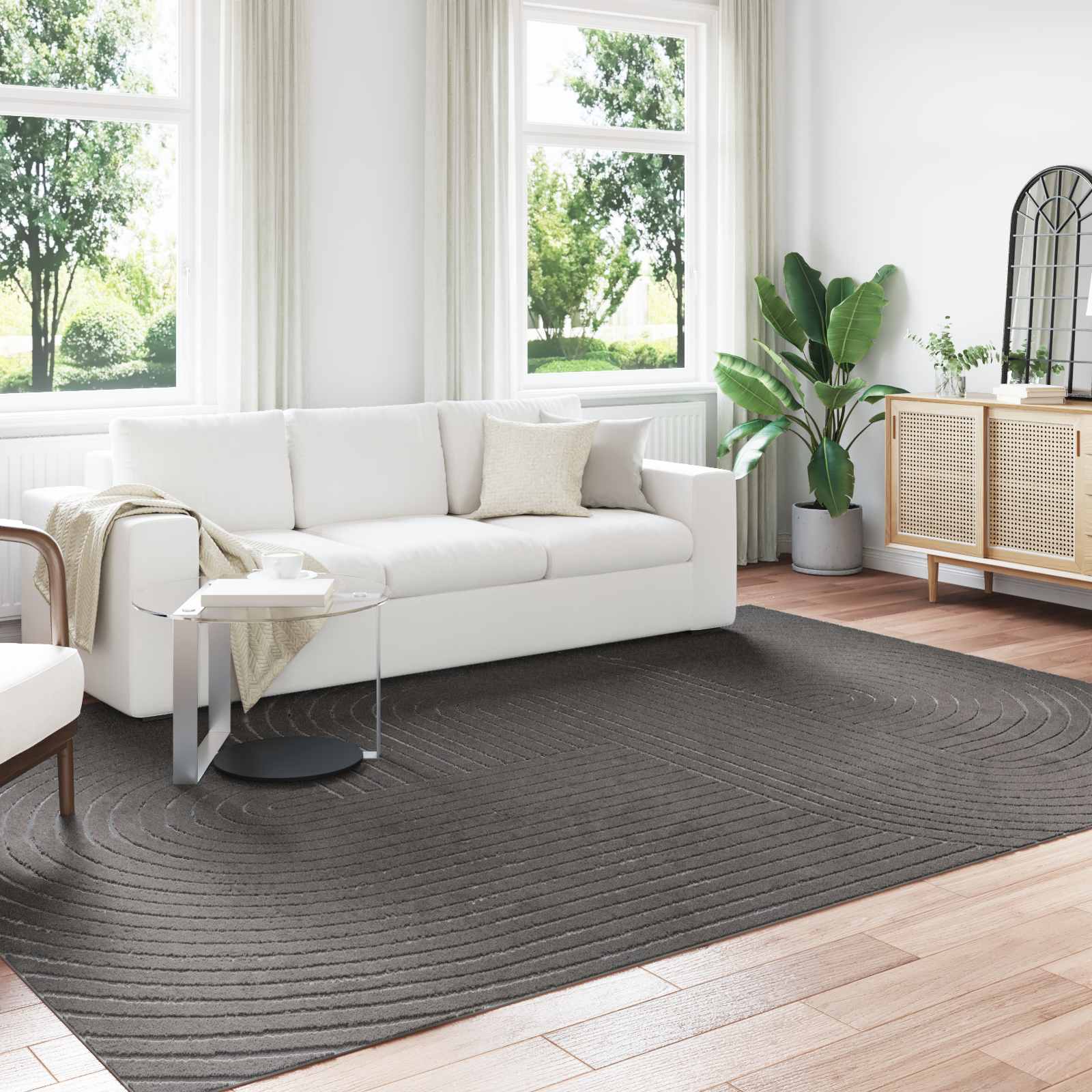 Vidaxl vloerkleden rechthoekig huarte antraciet 340 x 240 cm polyester