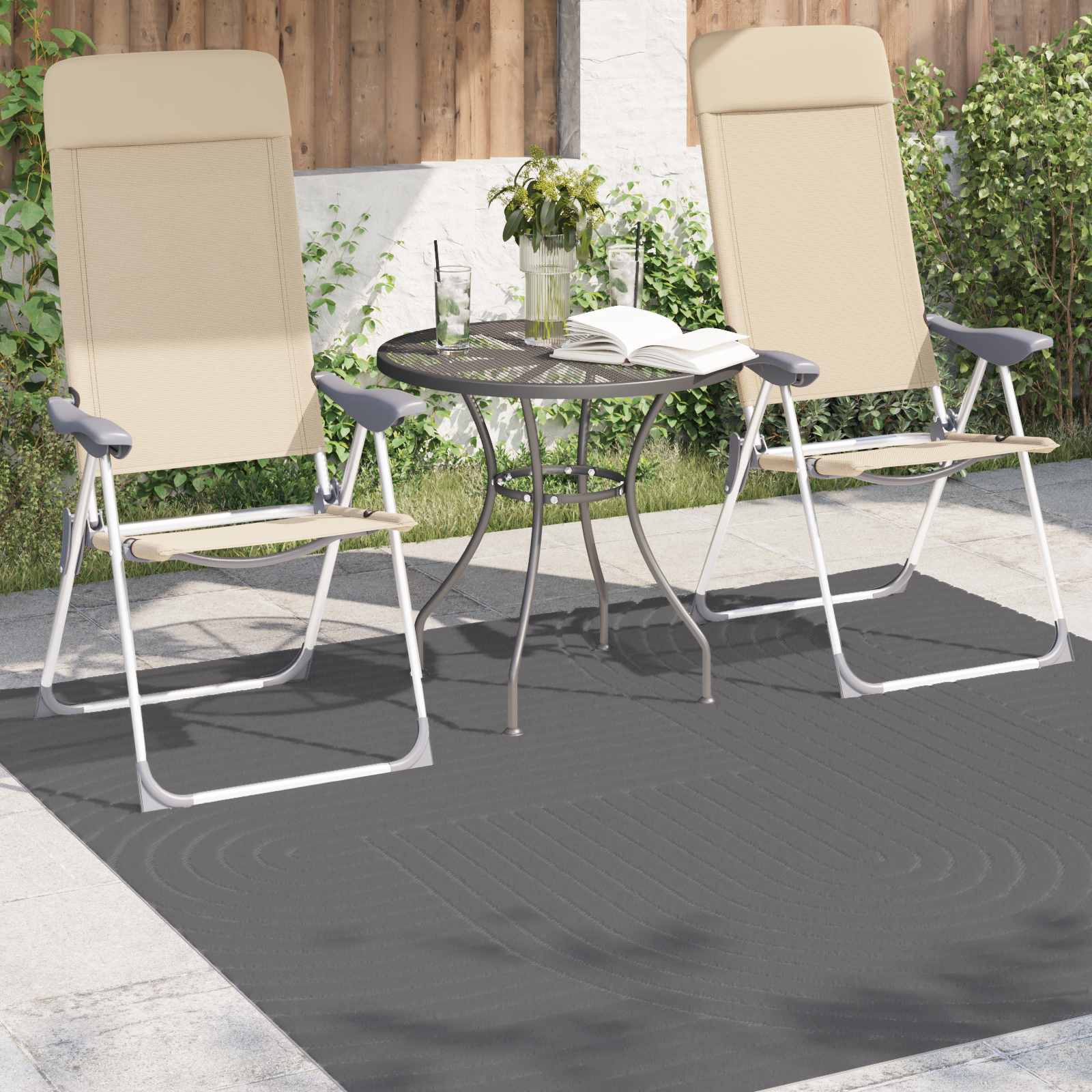 Vidaxl vloerkleden vierkant huarte antraciet 120 x 120 cm polyester