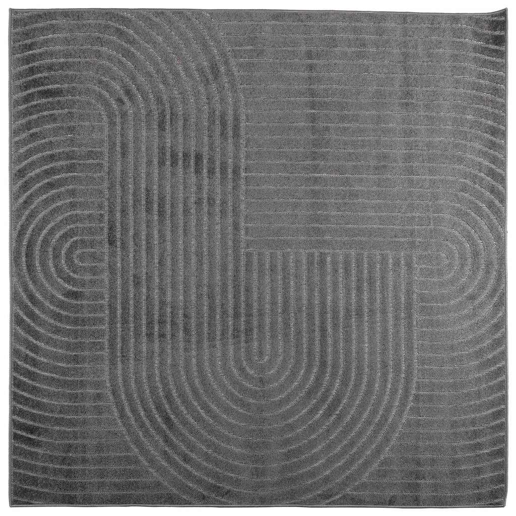 Vidaxl vloerkleden vierkant huarte antraciet 120 x 120 cm polyester