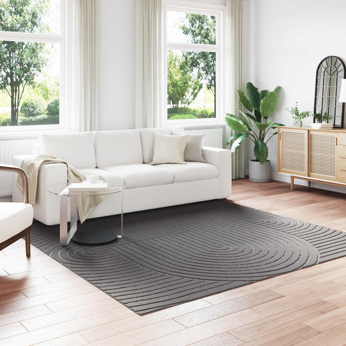 Vidaxl binnen- en buitentapijt palmeras antraciet 240 x 240 cm
