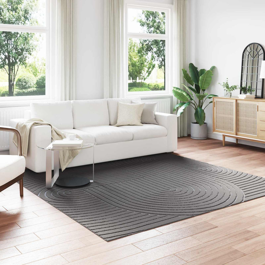 Vidaxl vloerkleden vierkant huarte antraciet 240 x 240 cm polyester