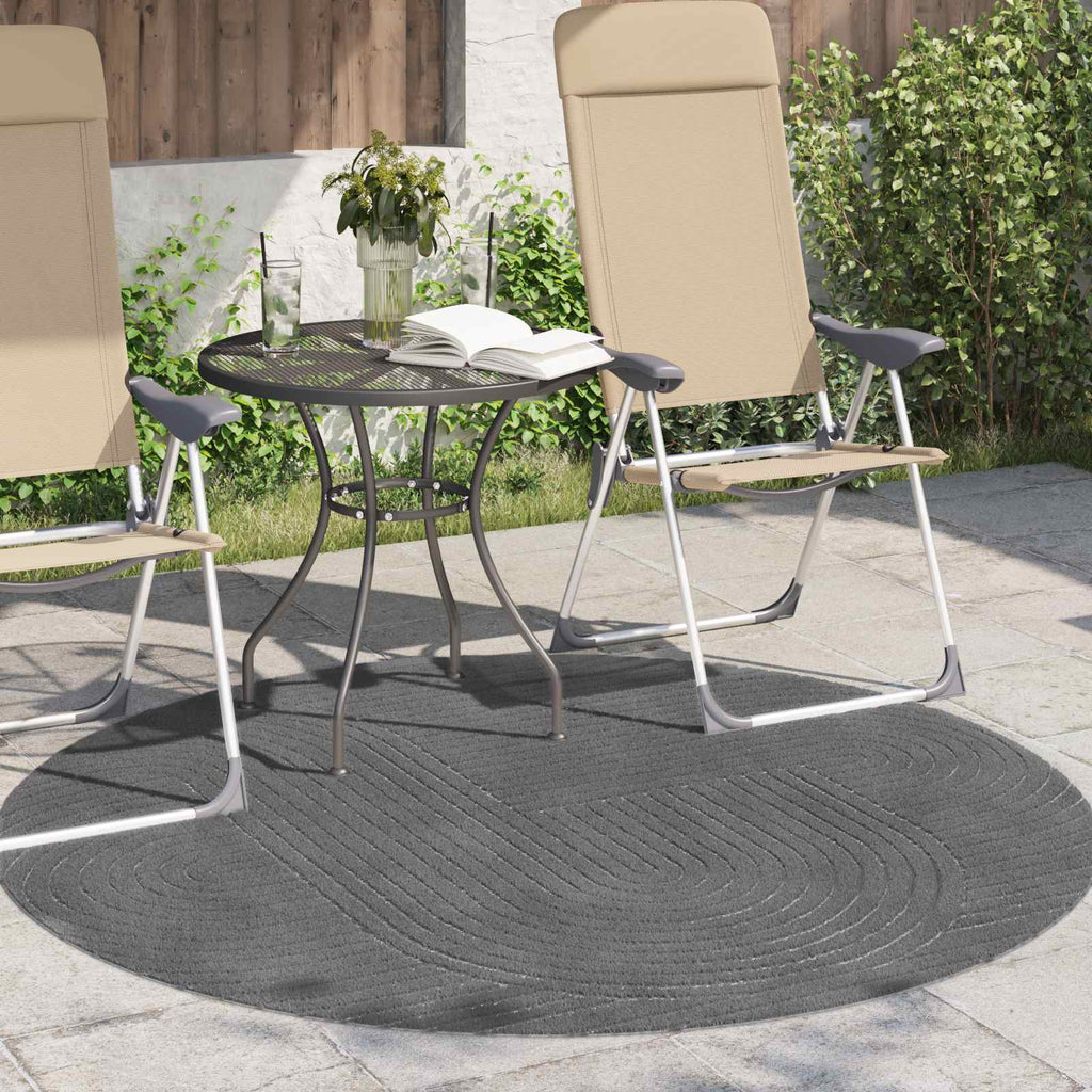 Vidaxl vloerkleden rond huarte antraciet ø 160 cm polyester
