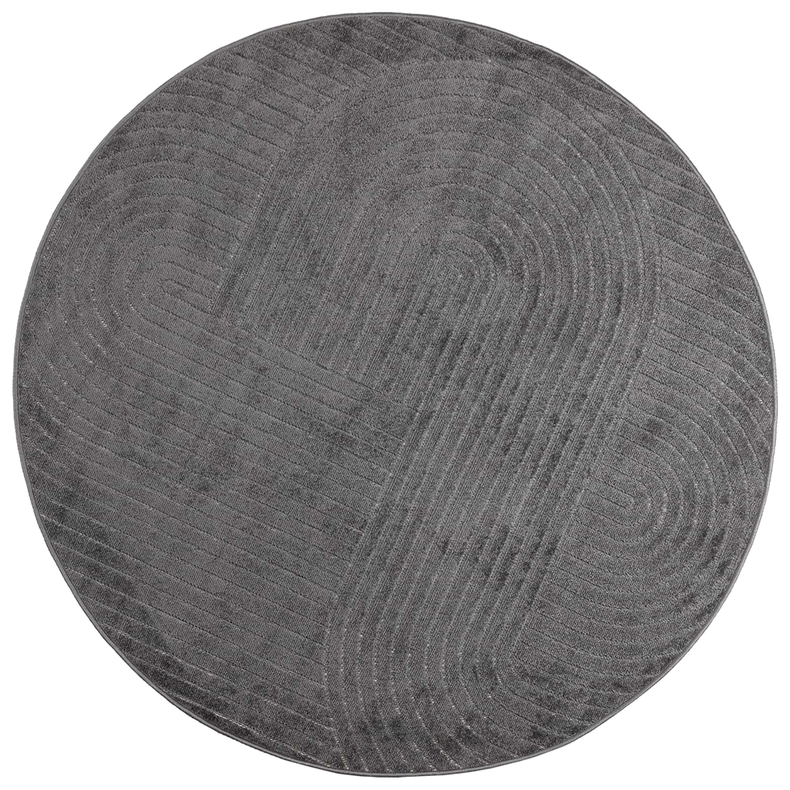 Vidaxl vloerkleden rond huarte antraciet ø 200 cm polyester