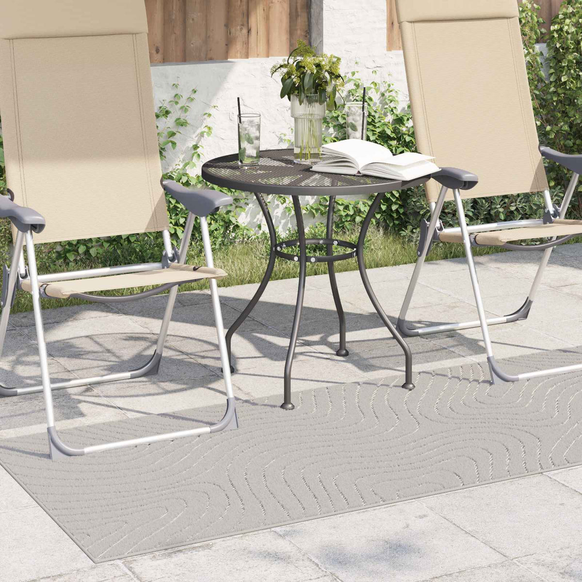 Vidaxl binnen- en buitentapijt palmeras crème 80 x 150 cm polyester