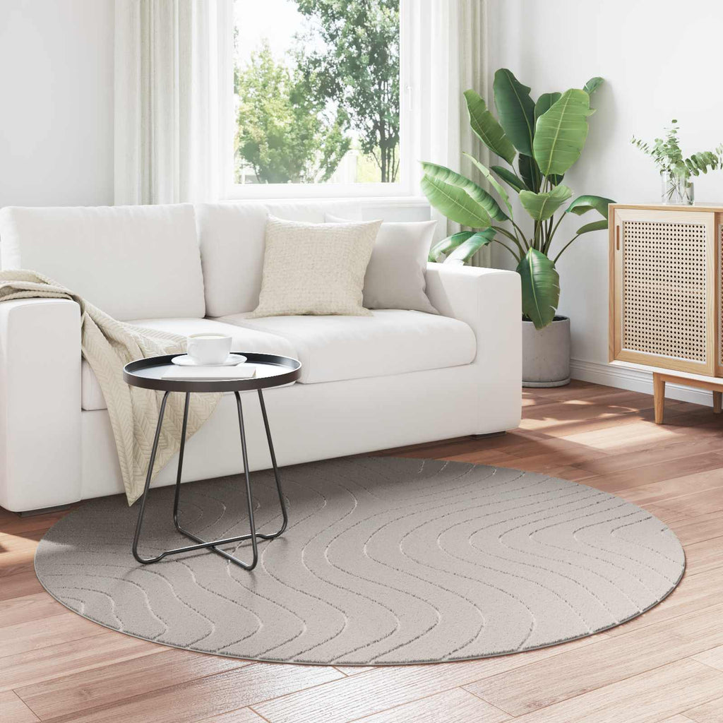 Vidaxl vloerkleden rond huarte crème ø 160 cm polyester