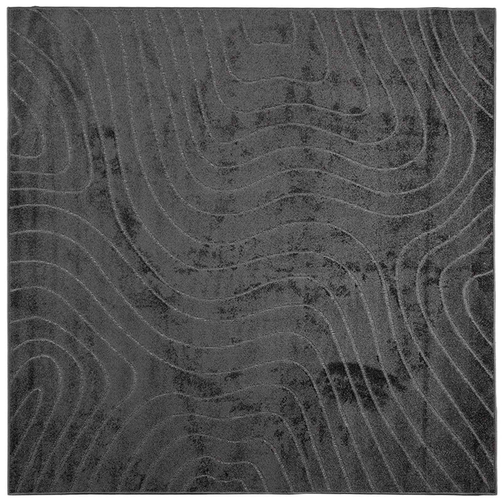 Vidaxl vloerkleden vierkant huarte antraciet 120 x 120 cm polyester