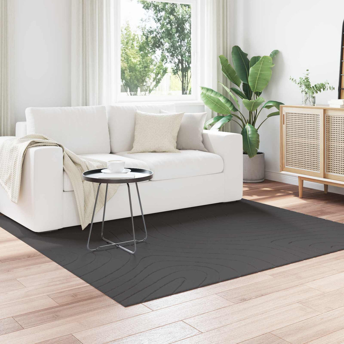 Vidaxl binnen- en buitentapijt palmeras antraciet 200 x 200 cm