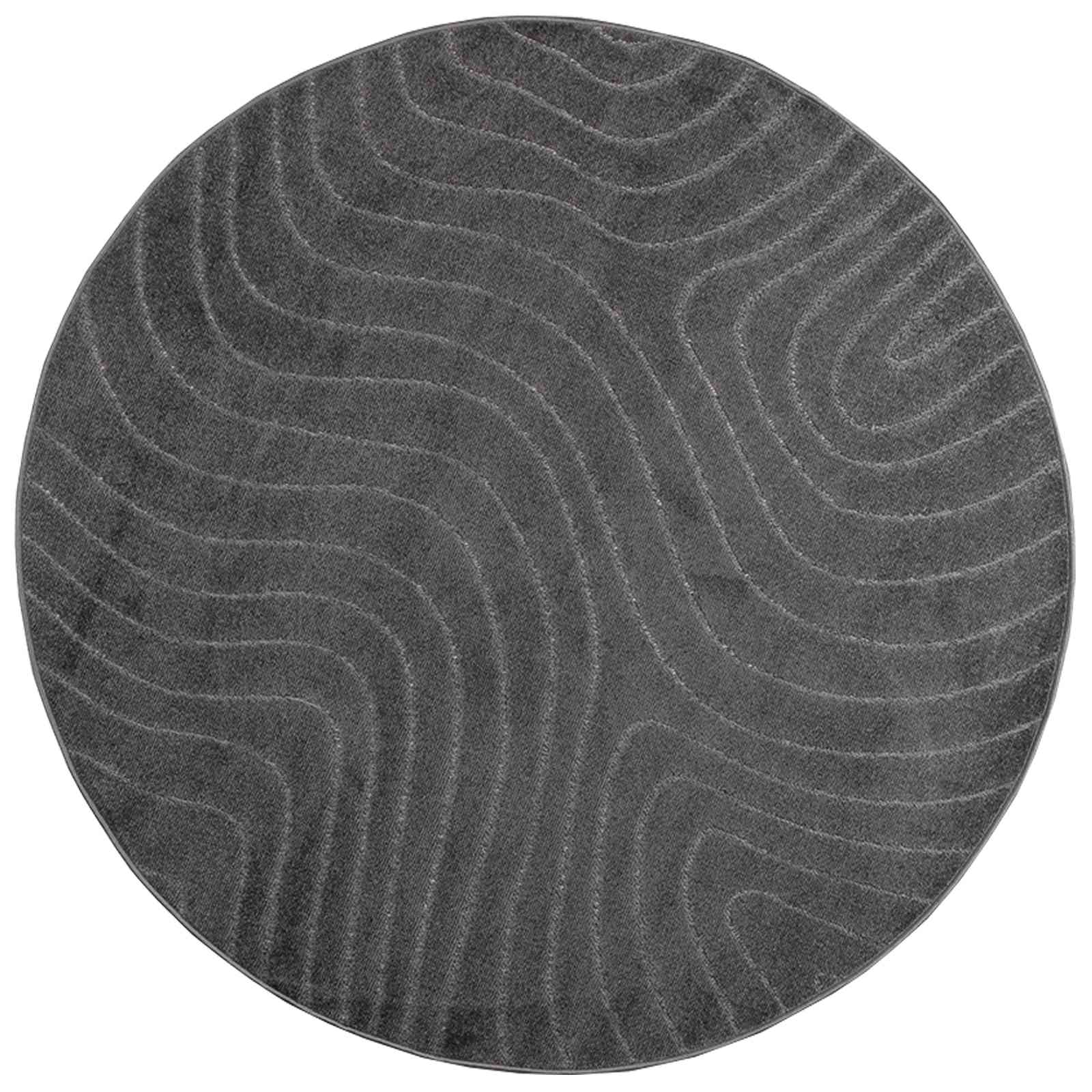 Vidaxl vloerkleden rond huarte antraciet ø 200 cm polyester