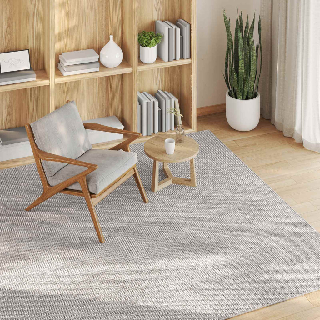 Vidaxl vloerkleden vierkant huarte crème 120 x 120 cm polyester