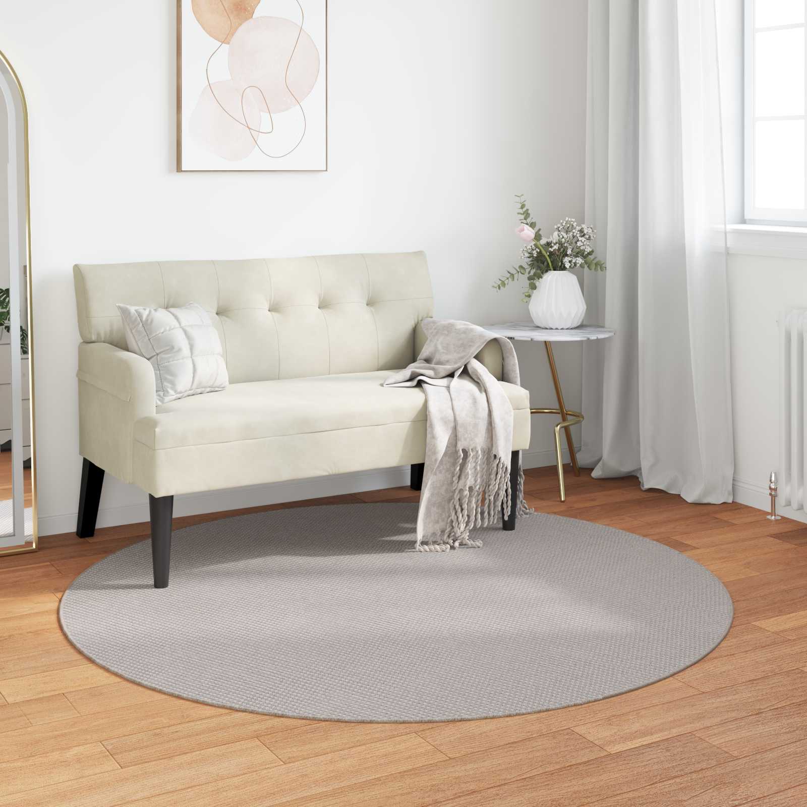 Vidaxl vloerkleden rond huarte crème ø 160 cm polyester