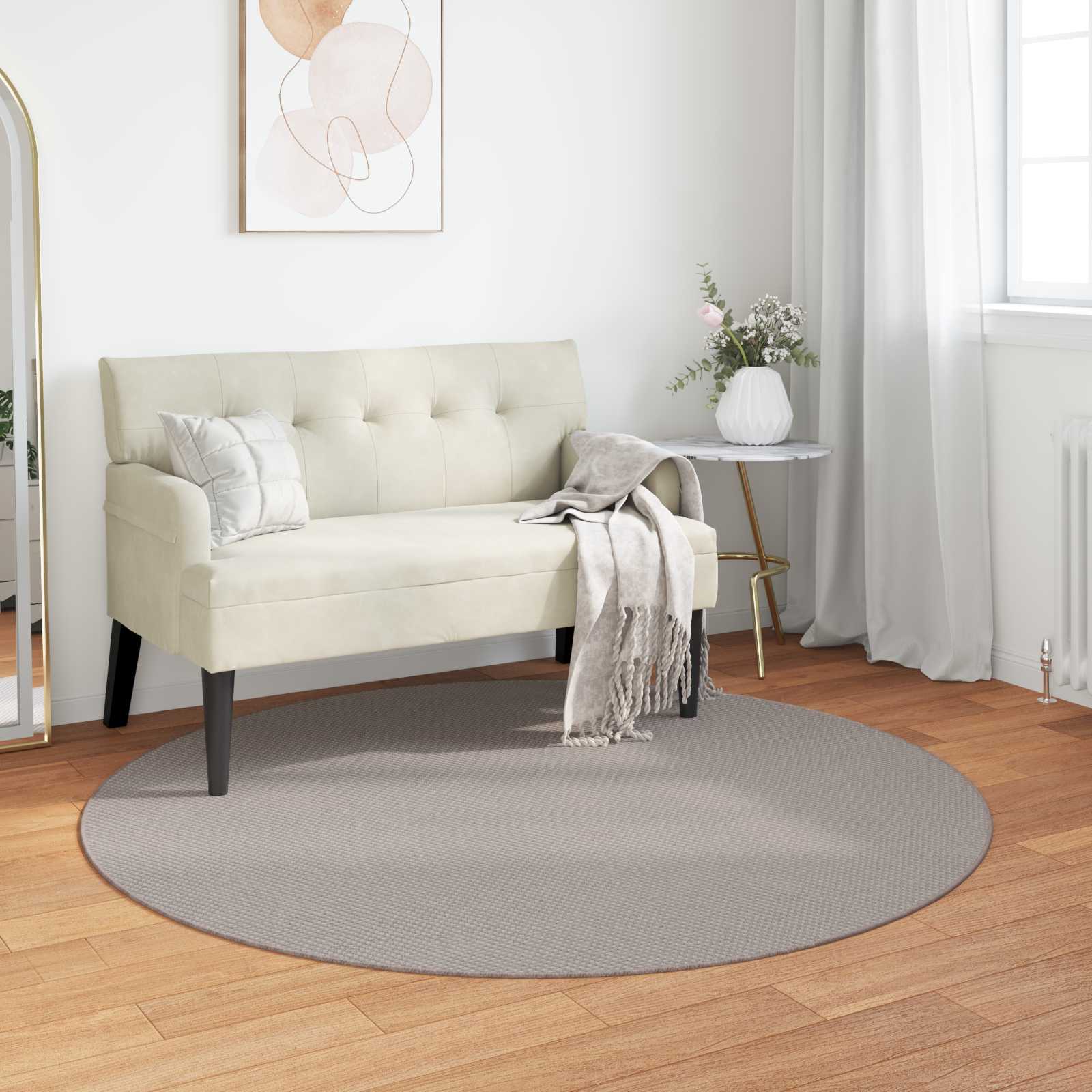 Vidaxl vloerkleden rond huarte crème en taupe ø 120 cm polyester