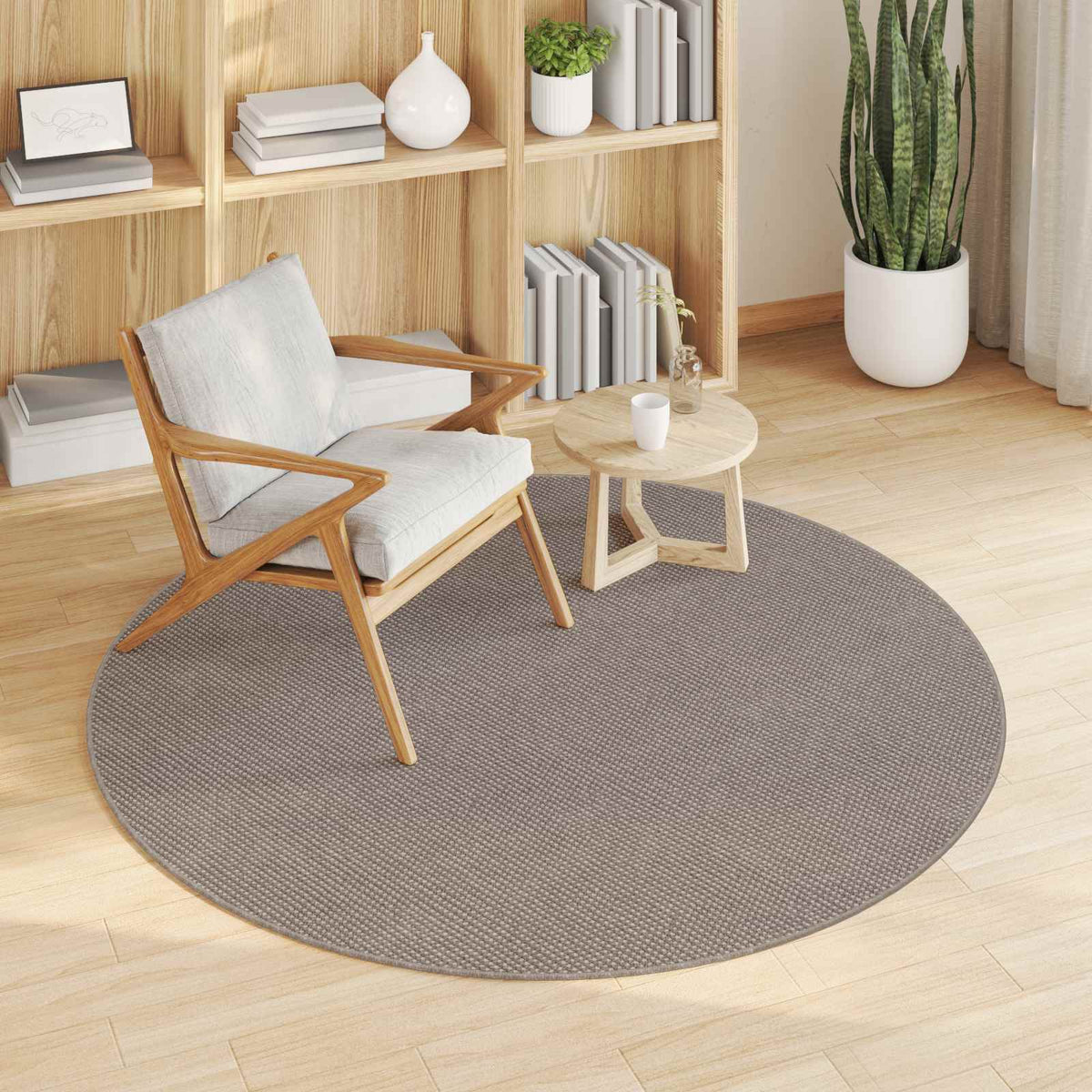 Vidaxl binnen kleed lugo crème en taupe ø 120 cm polyester