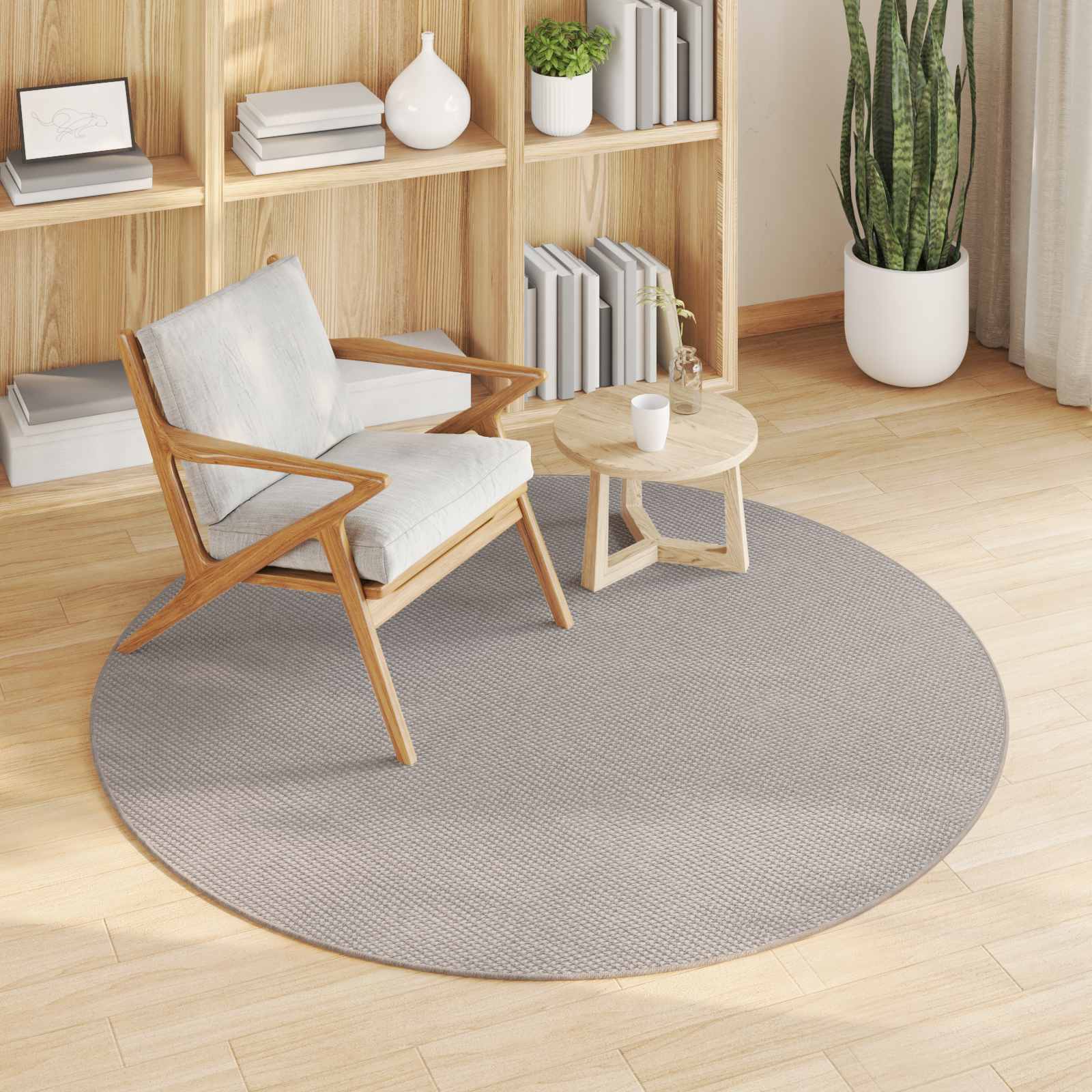 Vidaxl vloerkleden rond huarte crème en taupe ø 160 cm polyester