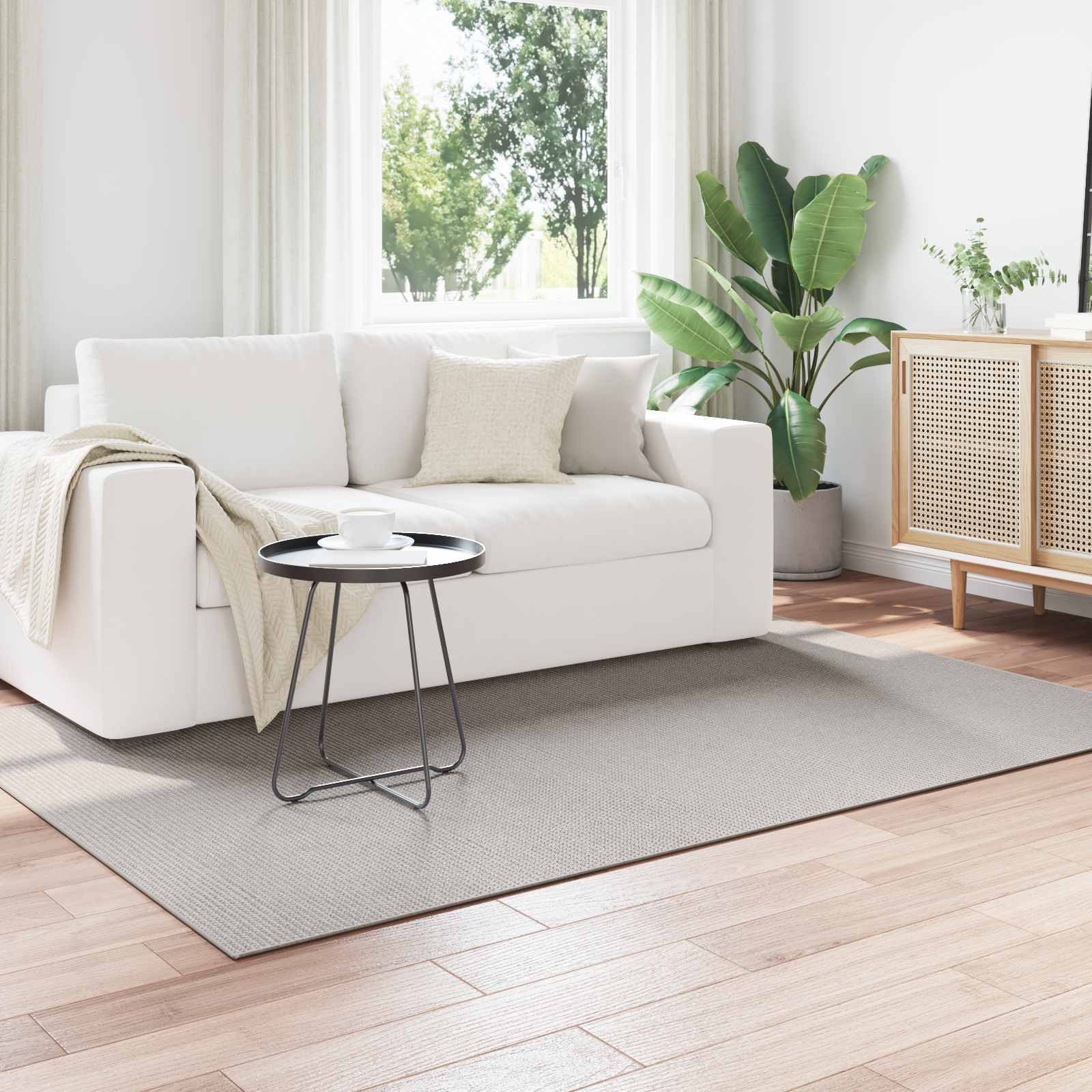 Vidaxl vloerkleden huarte crème en grijs 230 x 160 cm polyester