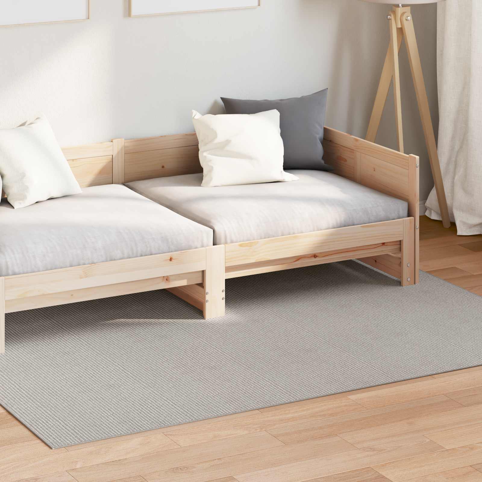 Vidaxl vloerkleden huarte crème en grijs 230 x 160 cm polyester