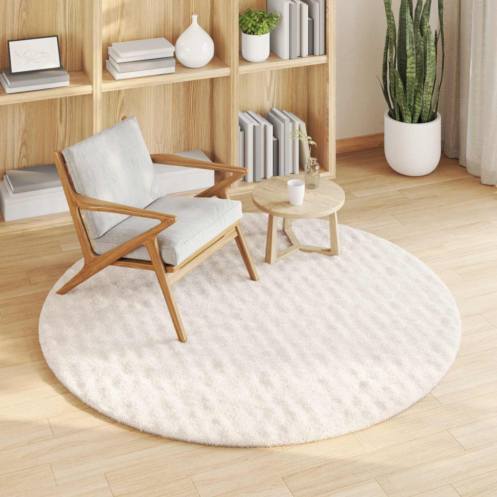 Vidaxl vloerkleden rond huarte crème ø 200 cm polyester