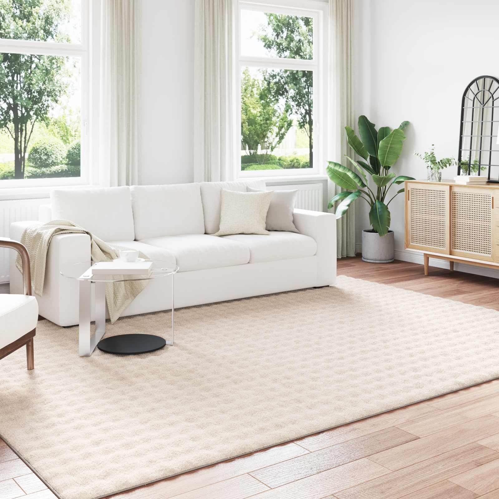Vidaxl vloerkleden rechthoekig huarte beige 340 x 240 cm polyester