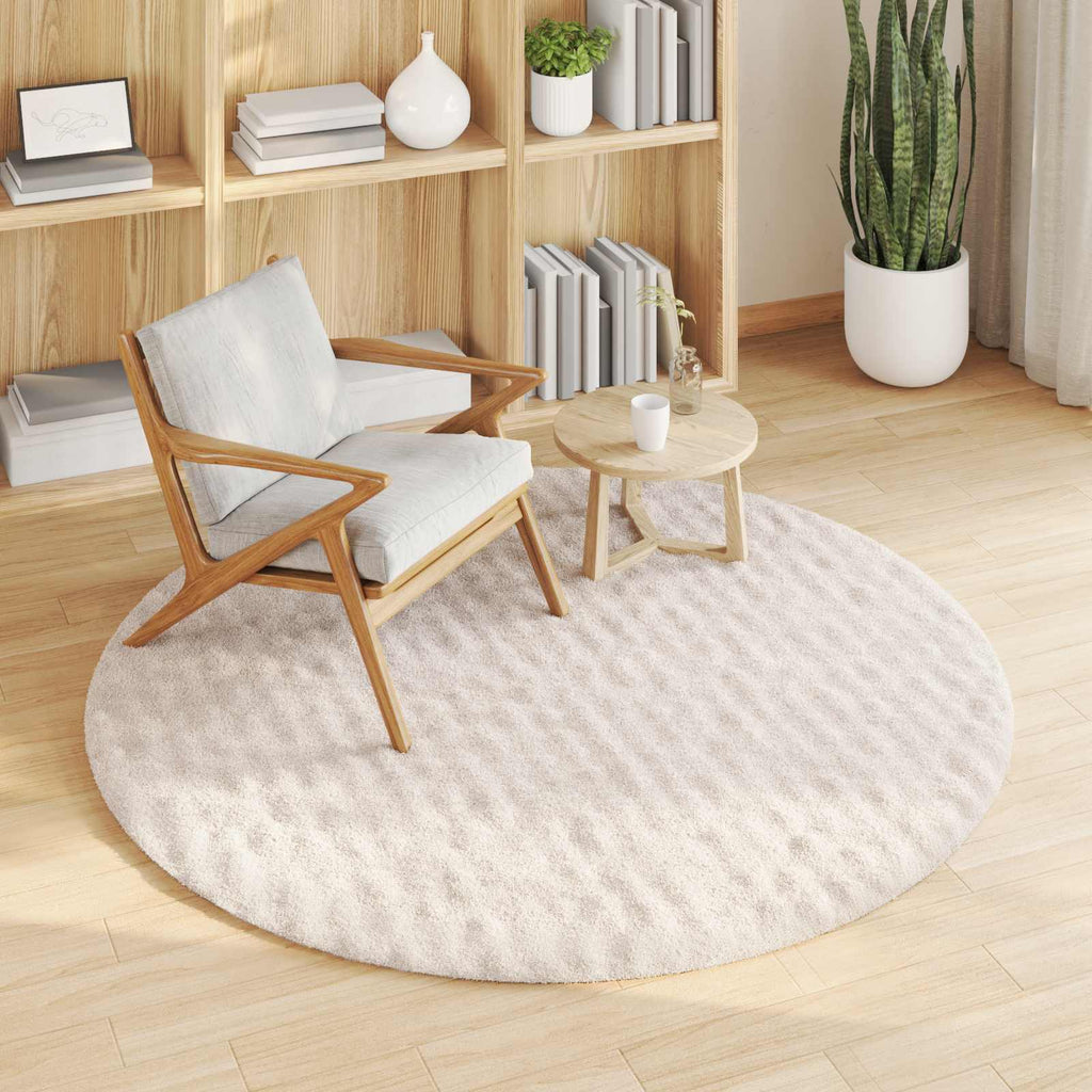 Vidaxl vloerkleden rond huarte beige ø 120 cm polyester