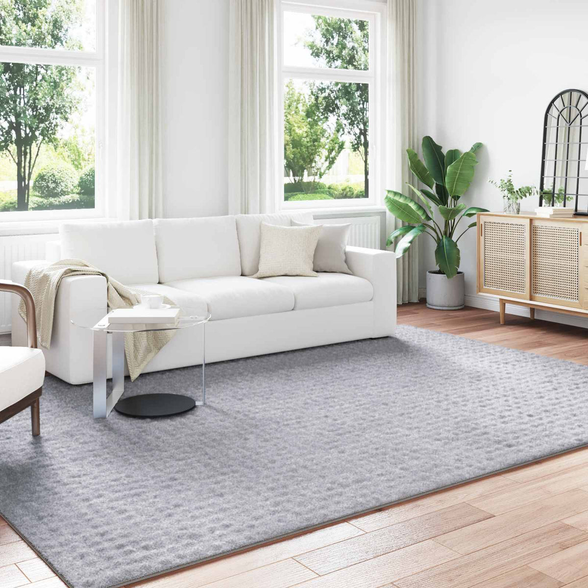 Vidaxl binnen kleed sirolo grijs 240 x 340 cm polyester medium pile