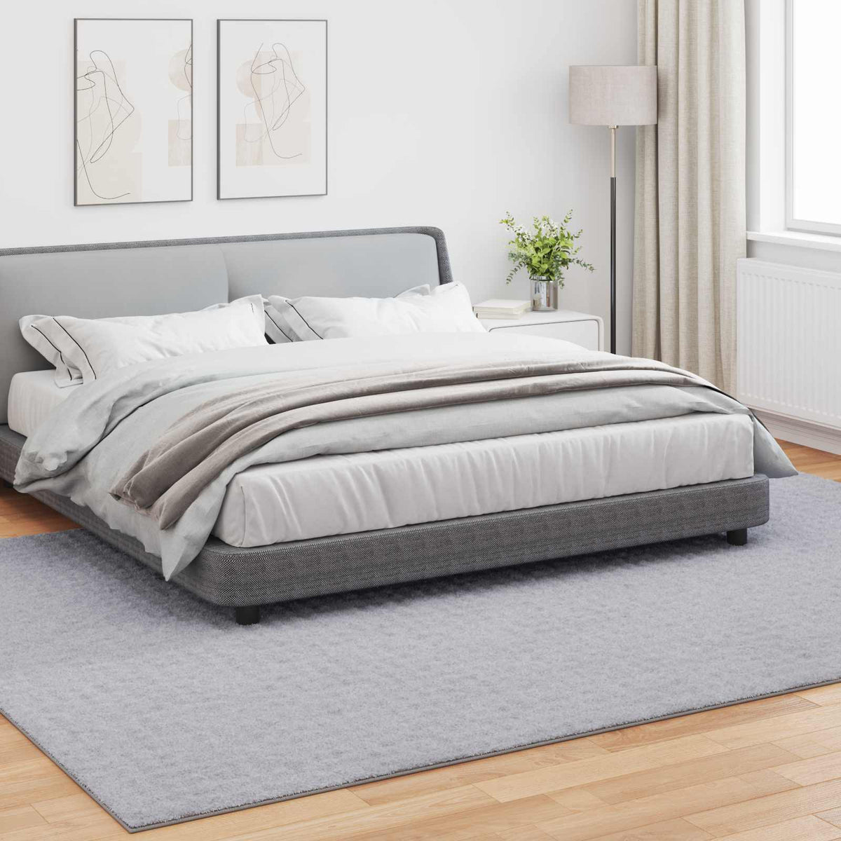 Vidaxl binnen kleed sirolo grijs 240 x 340 cm polyester medium pile