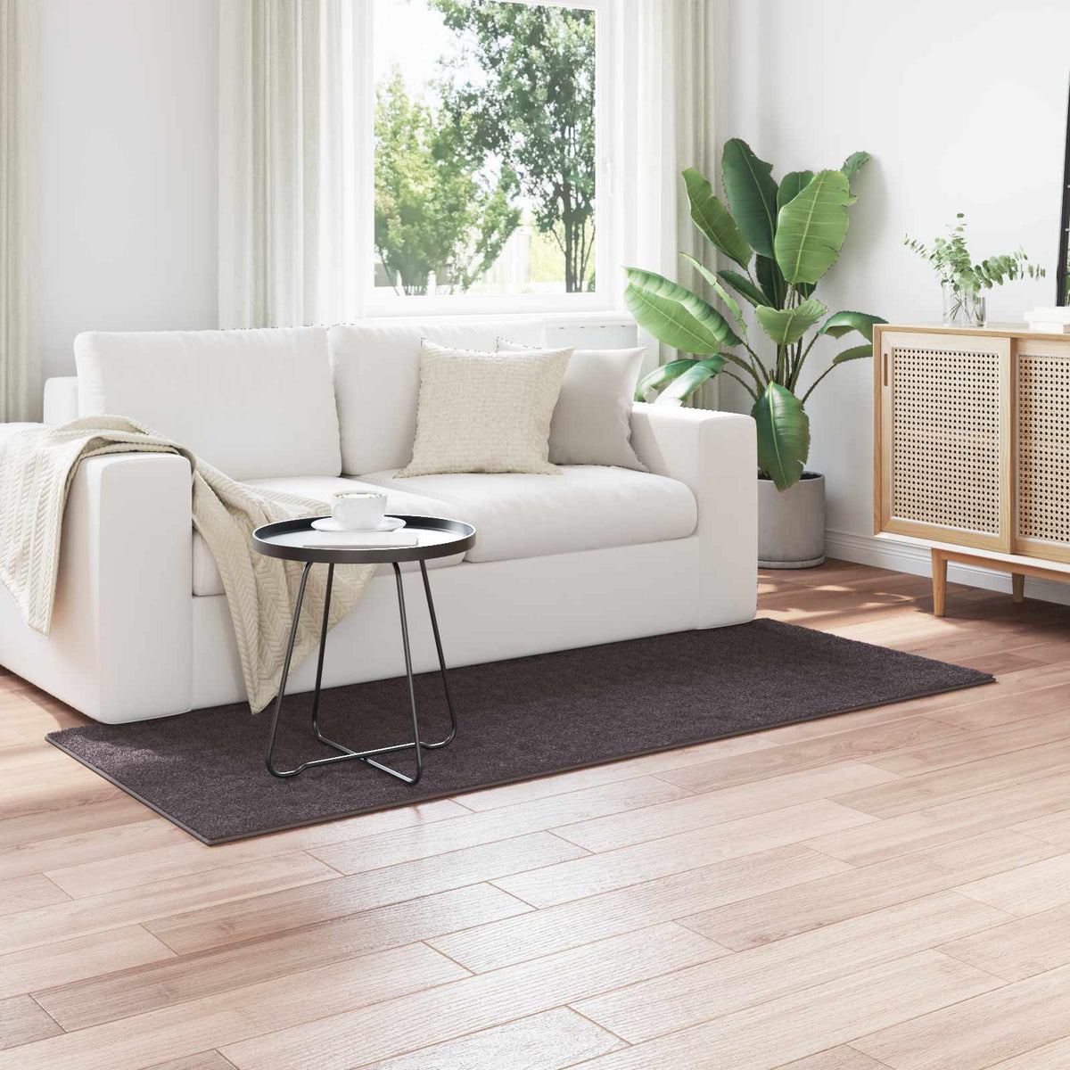 Vidaxl binnen kleed sirolo antraciet 80 x 150 cm polyester medium pile