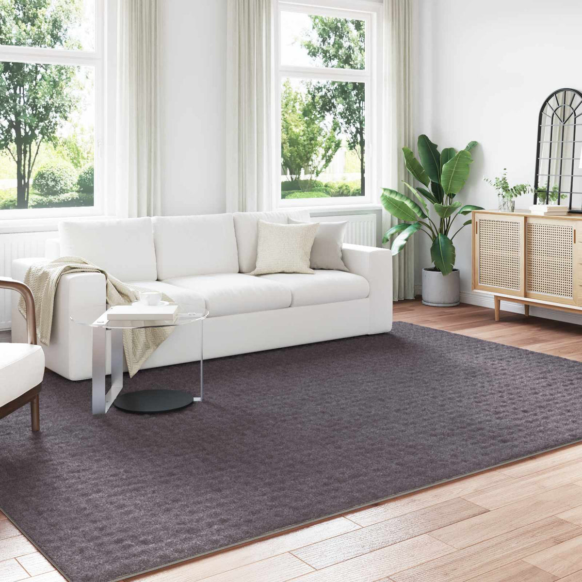 Vidaxl binnen kleed sirolo antraciet 240 x 340 cm polyester