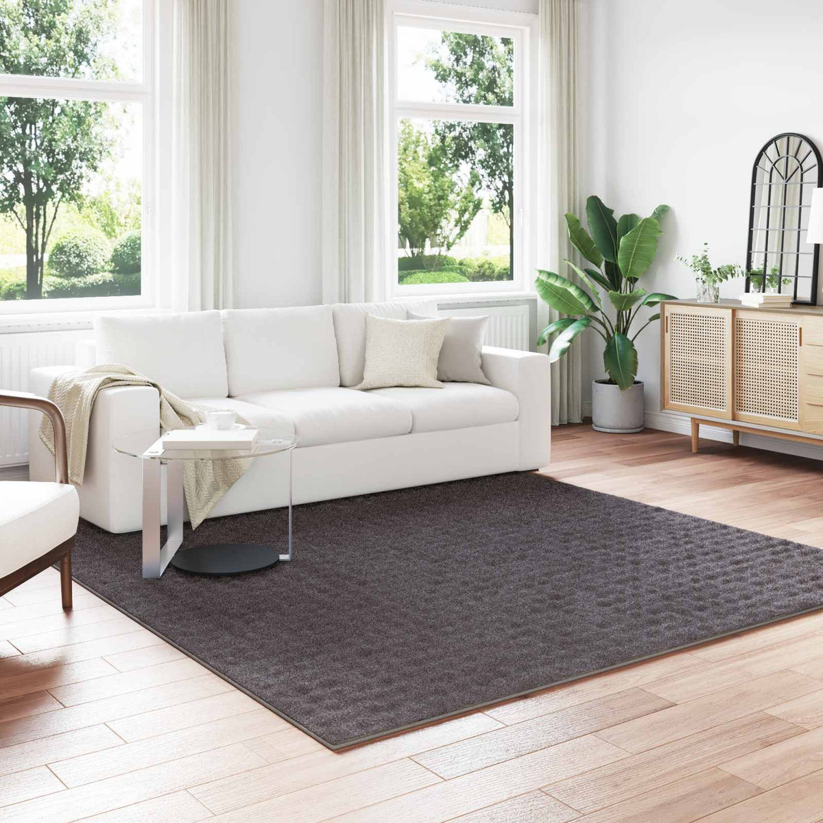 Vidaxl vloerkleden vierkant sirolo antraciet 240 x 240 cm polyester