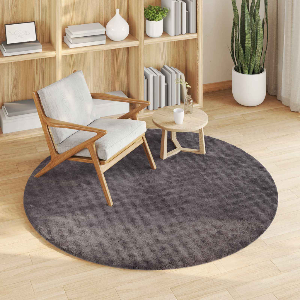 Vidaxl vloerkleden rond huarte antraciet ø 200 cm polyester